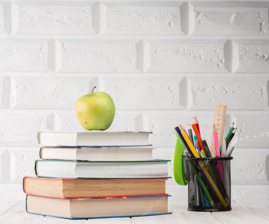 School supplies on the table 