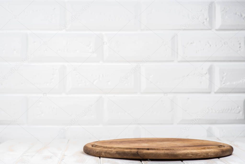 table with a round cutting board