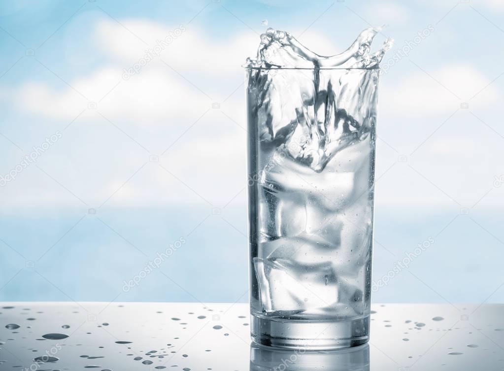 Fresh water with ice 