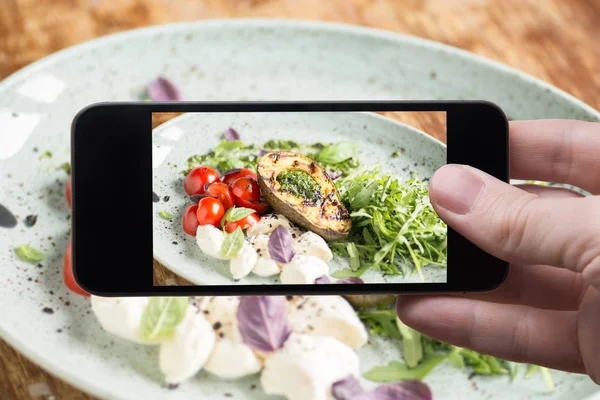 Förrätt avocado och mozzarella ost — Stockfoto