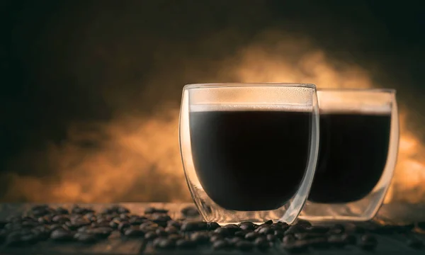 Dvě sklenice kávy — Stock fotografie