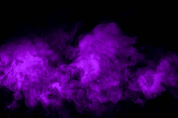 Lilac smoke on black background