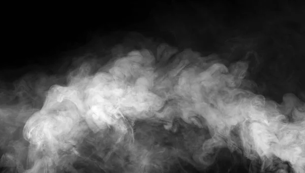 Textura bílého kouře na černém pozadí — Stock fotografie