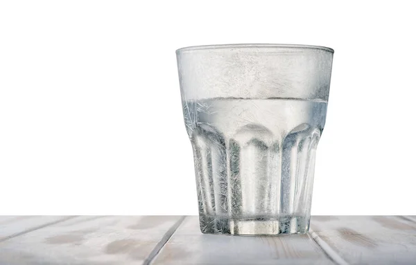 A frozen glass on a table — Stock Photo, Image