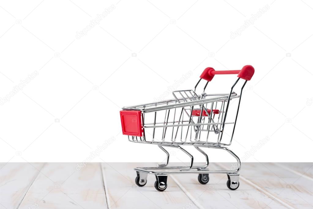 Shopping cart on a table