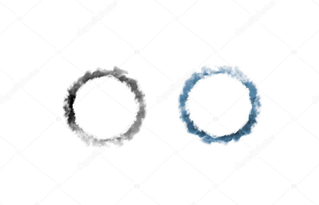 Black and blue smoke rings 