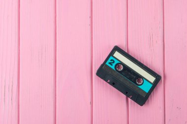 Masanın üzerinde Vintage ses kaset yakın çekim