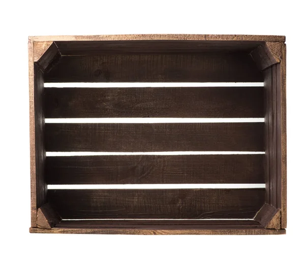 Velká Dřevěná Krabička Izolované Pozadí — Stock fotografie