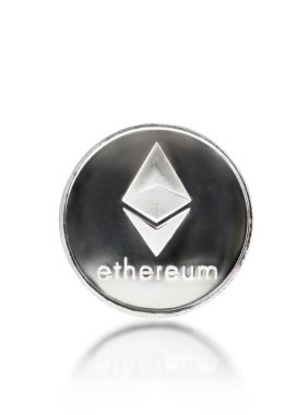 Ethereum imza izole üzerinde beyaz arka plan