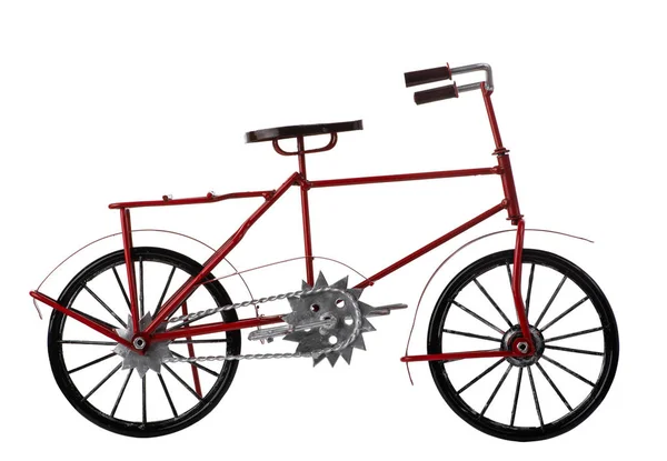 Red Vintage Bicycle Isolated White Background — Stock Photo, Image