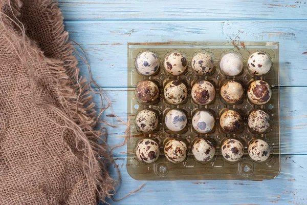 Stack of quail eggs