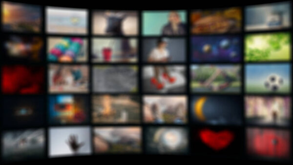 Close-up widescreen multimedia TV screen