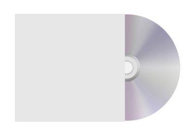 Düz beyaz bir kutuda küçük bir diskin dijital görüntüsü