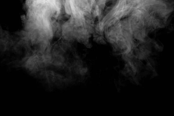 Thick white smoke on a black background. — Stock Photo, Image