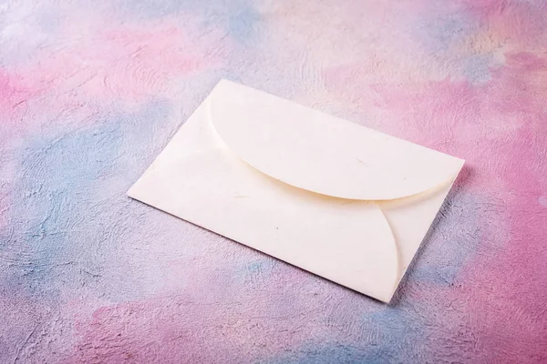Envelope on the table - top view