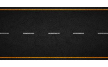 İşaretli yol. Yukarıdan görüntüle