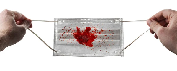 Sangue Una Maschera Medica — Foto Stock