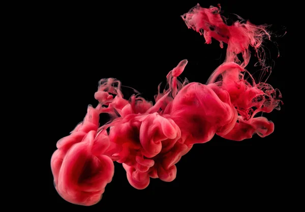赤と黒の抽象的な背景 ピンクアクリルインク — ストック写真