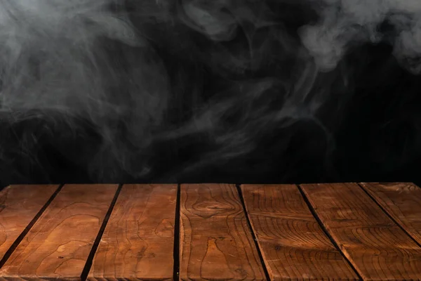 Tablero Madera Con Humo Fondo — Foto de Stock