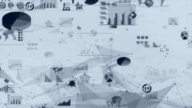 Farklı diyagram çizimleri olan iş bilgisi grafikleri. Veri görselleştirme ögeleri, pazarlama grafikleri ve grafikleri.