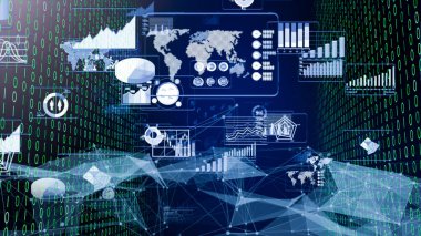 Farklı diyagram çizimleri olan iş bilgisi grafikleri. Veri görselleştirme ögeleri, pazarlama grafikleri ve grafikleri.