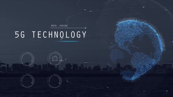 Terre Numérique Technologie Réseau Fintech Iot Technologie Pointe — Video