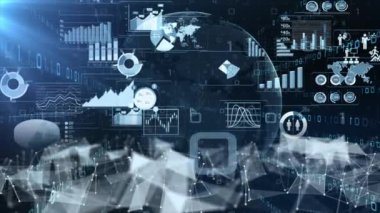 Farklı diyagram çizimleri olan iş bilgisi grafikleri. Veri görselleştirme ögeleri, pazarlama grafikleri ve grafikleri.