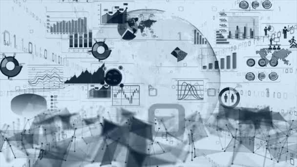 Geschäftsinfografiken Mit Unterschiedlichen Diagrammen Datenvisualisierungselemente Marketing Diagramme Und Graphen — Stockvideo