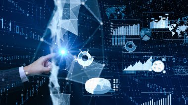 Farklı diyagram çizimleri olan iş bilgisi grafikleri. Veri görselleştirme ögeleri, pazarlama grafikleri ve grafikleri.