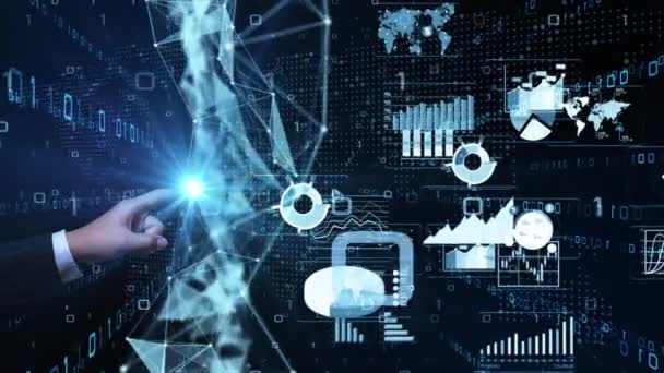 Conjunto Infografías Negocios Con Ilustración Diagrama Diferente Elementos Visualización Datos — Vídeos de Stock