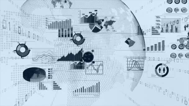 Conjunto Infografías Negocios Con Ilustración Diagrama Diferente Elementos Visualización Datos — Vídeos de Stock