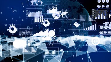 Farklı diyagram çizimleri olan iş bilgisi grafikleri. Veri görselleştirme ögeleri, pazarlama grafikleri ve grafikleri.