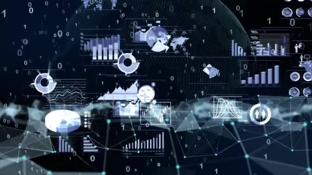 Infografica Aziendale Impostata Con Diagramma Diverso Illustrazione Elementi Visualizzazione Dei — Video Stock