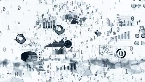 Infográficos Negócios Com Diferentes Ilustrações Diagrama Elementos Visualização Dados Gráficos — Vídeo de Stock