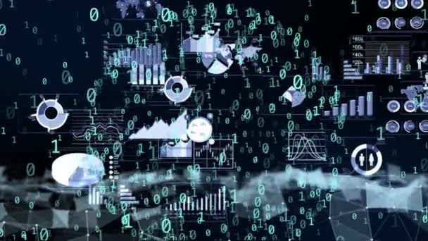 Geschäftsinfografiken Mit Unterschiedlichen Diagrammen Datenvisualisierungselemente Marketing Diagramme Und Graphen — Stockvideo