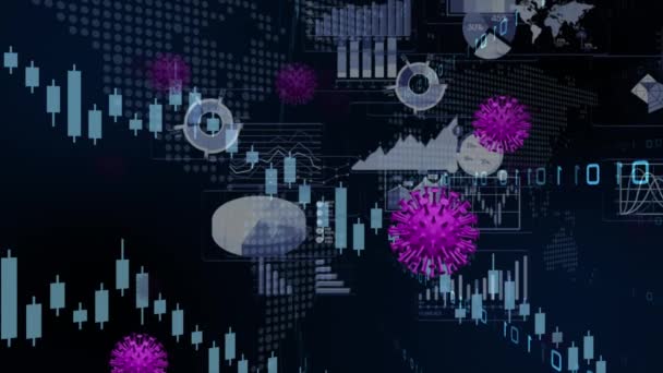 Graphs Representing Stock Market Crash Caused Coronavirus — Stock Video