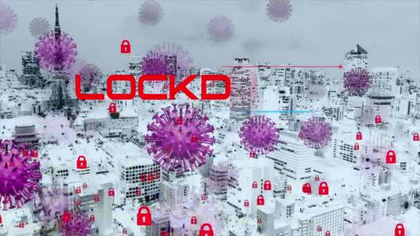 Concept Urban City Lockdown Due Coronavirus Crisis — Stock Video