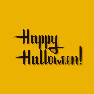 Mutlu Cadılar Bayramı yazı gölge turuncu zemin üzerine. Baskı, t-shirt, posterler, kartları ve posterlerini açmaları için.