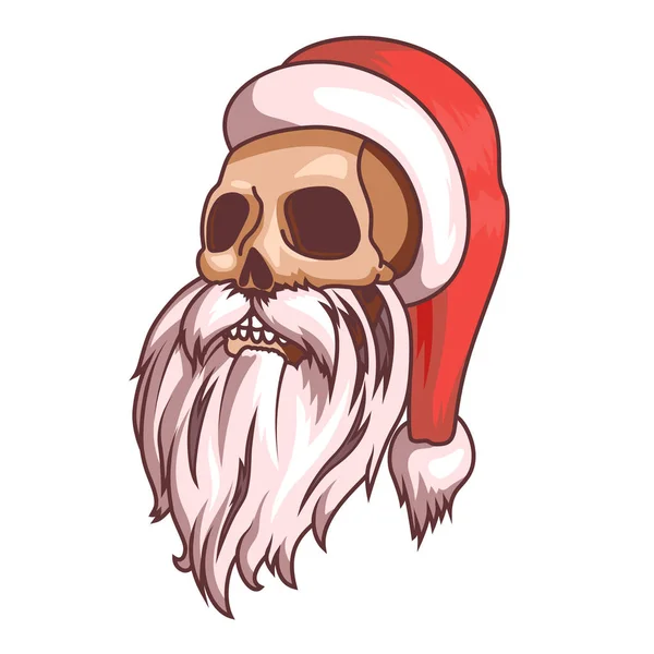 サンタ クロースの感情。クリスマス セットの一部です。死者の頭蓋骨。印刷の準備ができて. — ストックベクタ