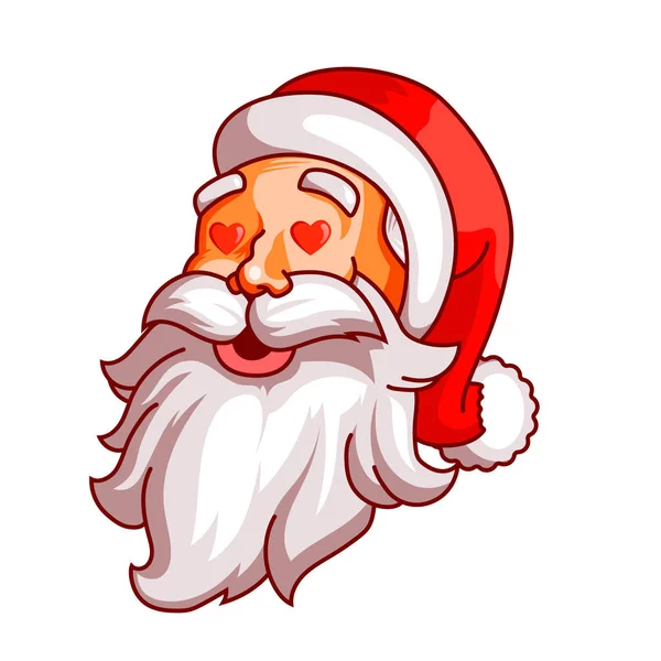 Santa Claus emociones. Parte del juego de navidad. Amor, pasión, amorosidad. Listo para imprimir . — Vector de stock