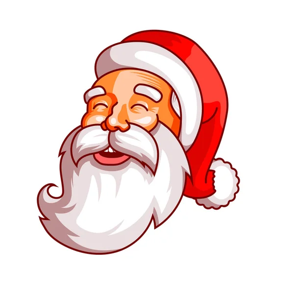 Santa claus érzelmek. Karácsonyi készlet része. Nevetés, móka, öröm. Készen áll a nyomtatásra szánt. — Stock Vector