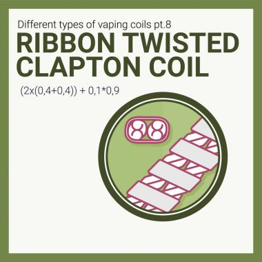 Vector illustration vaping coil. Part of big set. Ribbon twisted clapton. clipart