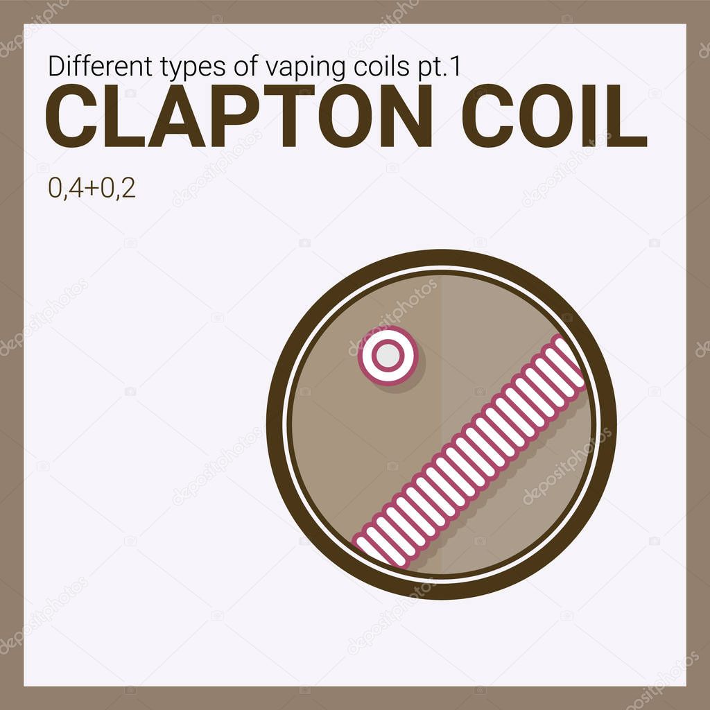 Vector illustration vaping coil. Part of big set. Clapton.