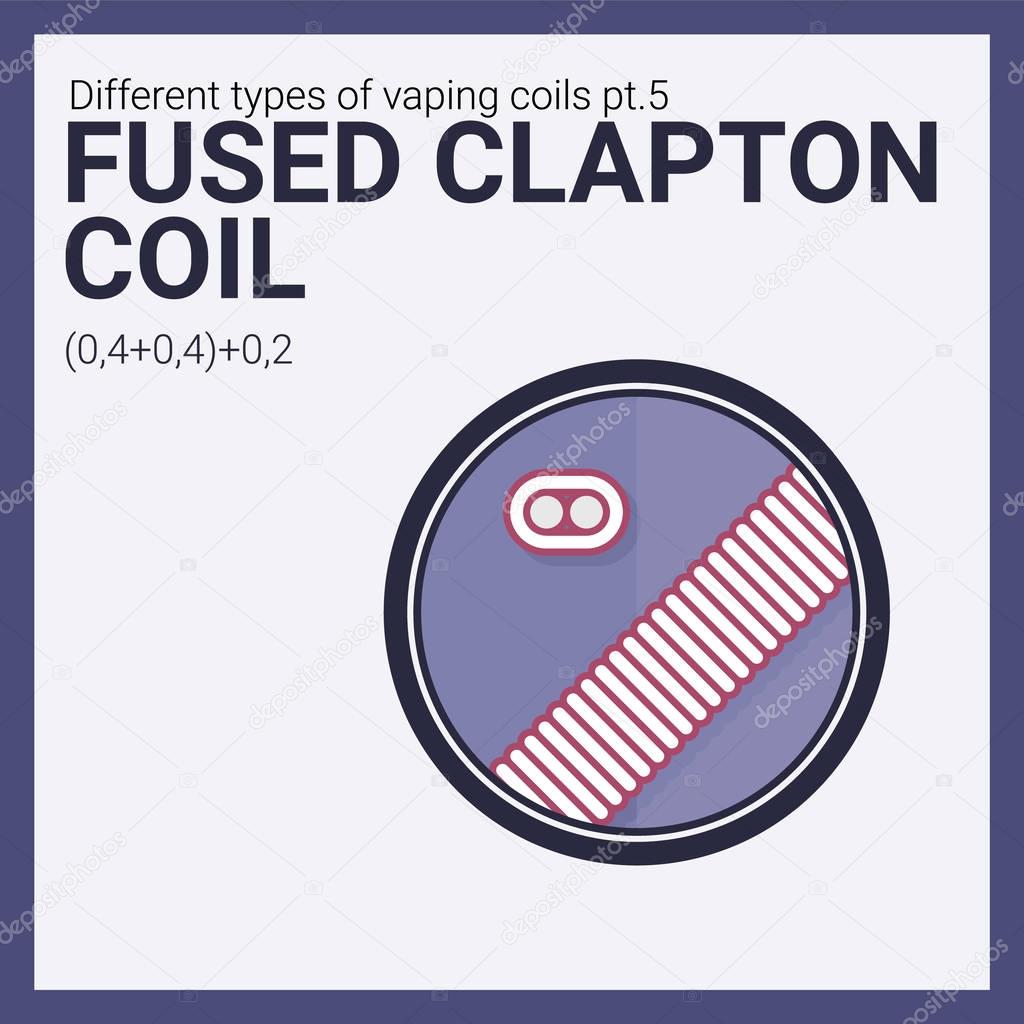 Vector illustration vaping coil. Part of big set. Fused clapton.