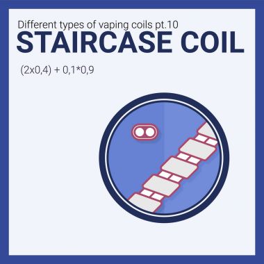 Vector illustration vaping coil. Part of big set. Staircase. clipart