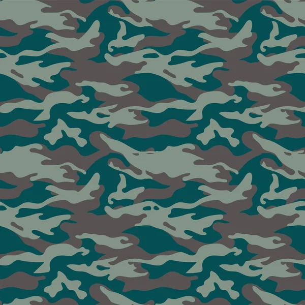 Military camouflage seamless pattern. Three colors. Woodland style. For web and print. — Stock Vector