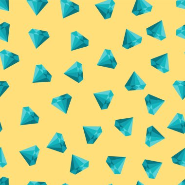 Sevimli vektör sorunsuz doku Sarı zemin üzerine Pırlantalı