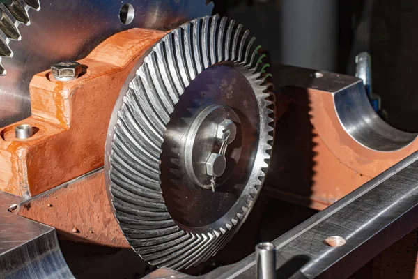 Bevel gear of special gearbox for conveyor belt.