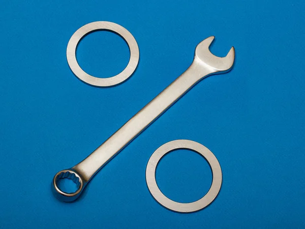 Percent Sign Made Open End Wrenches Bearings — 스톡 사진