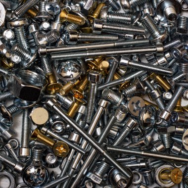 Çeşitli cıvata vidalarının deseni.